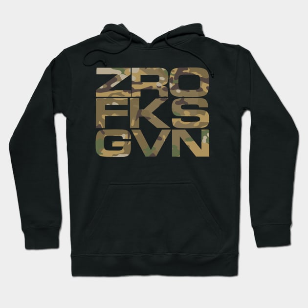 Zero Fucks Given - Woodland Camo style Hoodie by JHughesArt